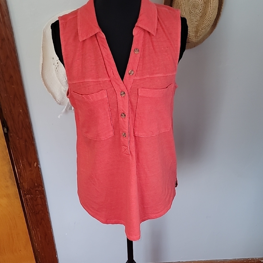 Sonoma Coral Sleeveless Women's Blouse